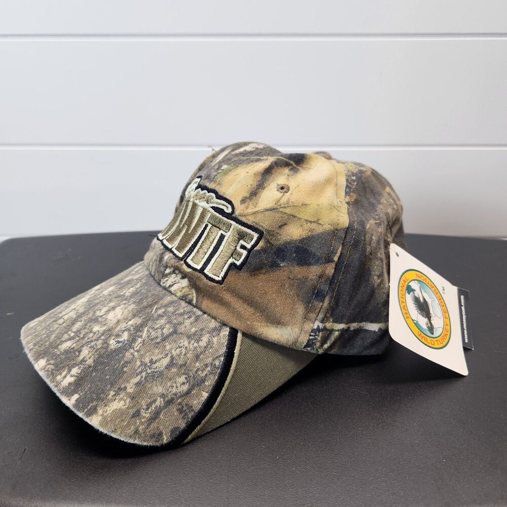 Vintage Mossy Oak Break Up NWTF Hat Cap Camo NWT Y2K Adjustable Hook & Loop